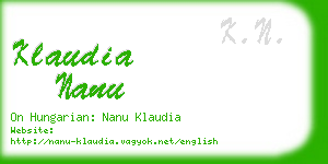 klaudia nanu business card